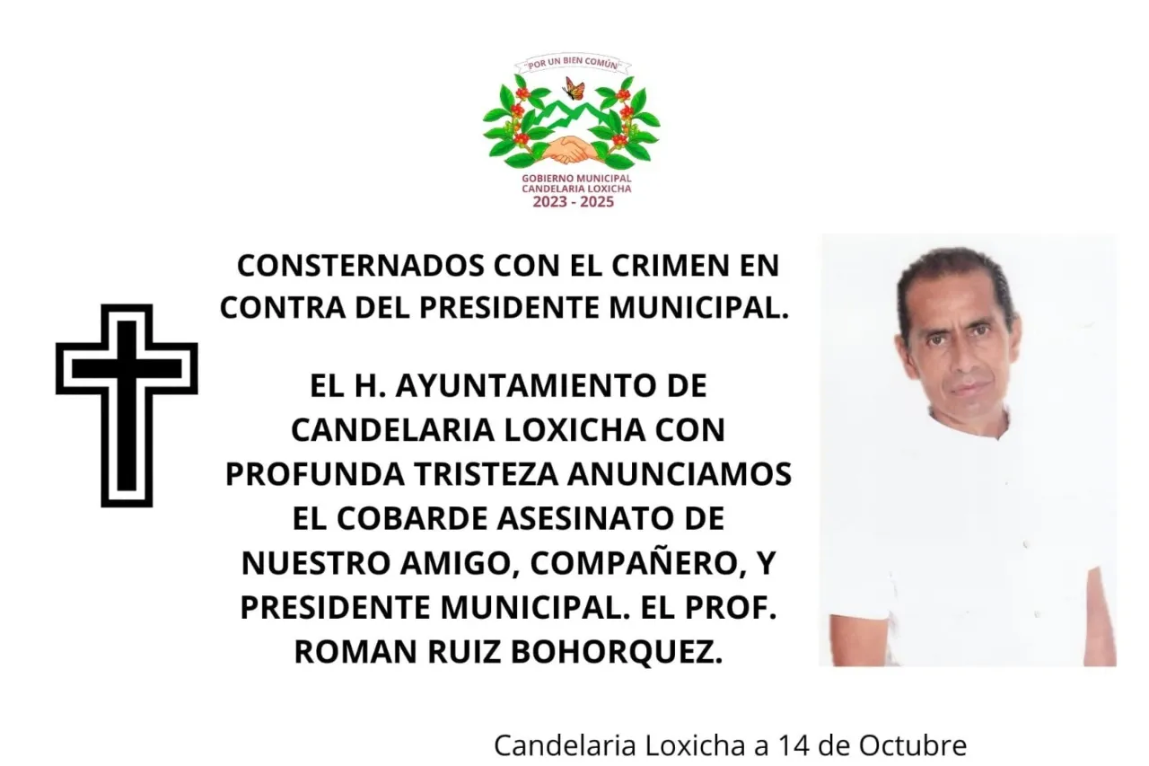 Asesinan a Román Ruiz Bohórquez, alcalde de Candelaria Loxicha, Oaxaca