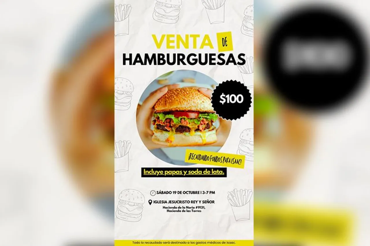 Invitan a hamburguesada con causa para Isaac