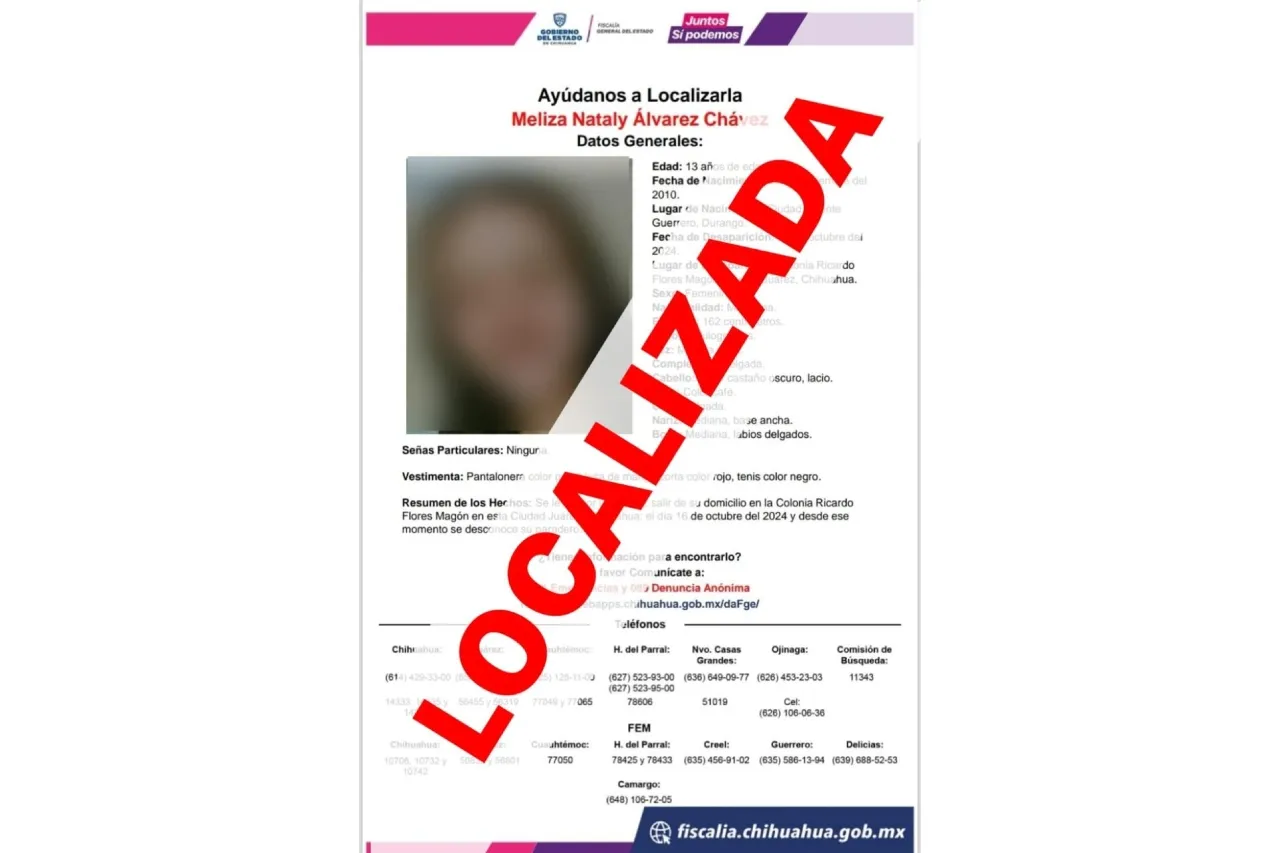 Localizan a adolescente reportada desaparecida