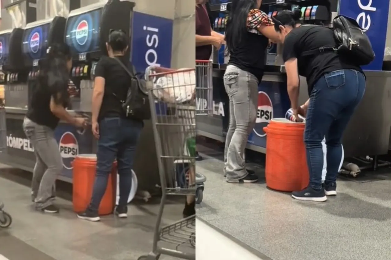 Critican a señoras por llenar enorme termo con soda de máquinas del Costco