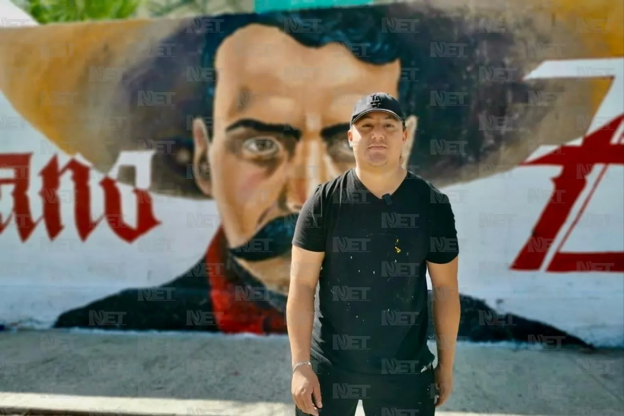 Jonathan Vizcarra dona mural de Emiliano Zapata a escuela primaria