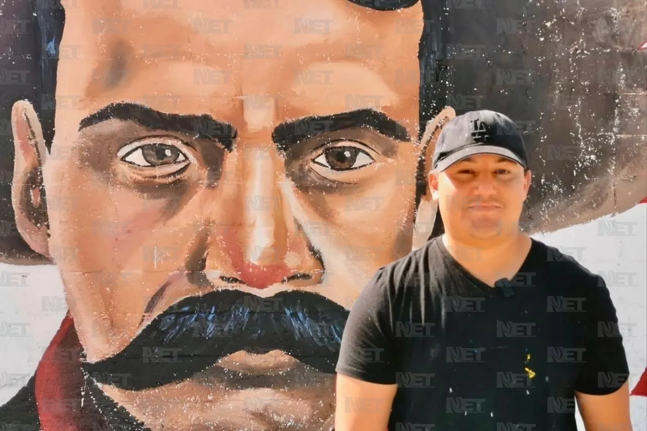 Jonathan Vizcarra dona mural de Emiliano Zapata a escuela primaria