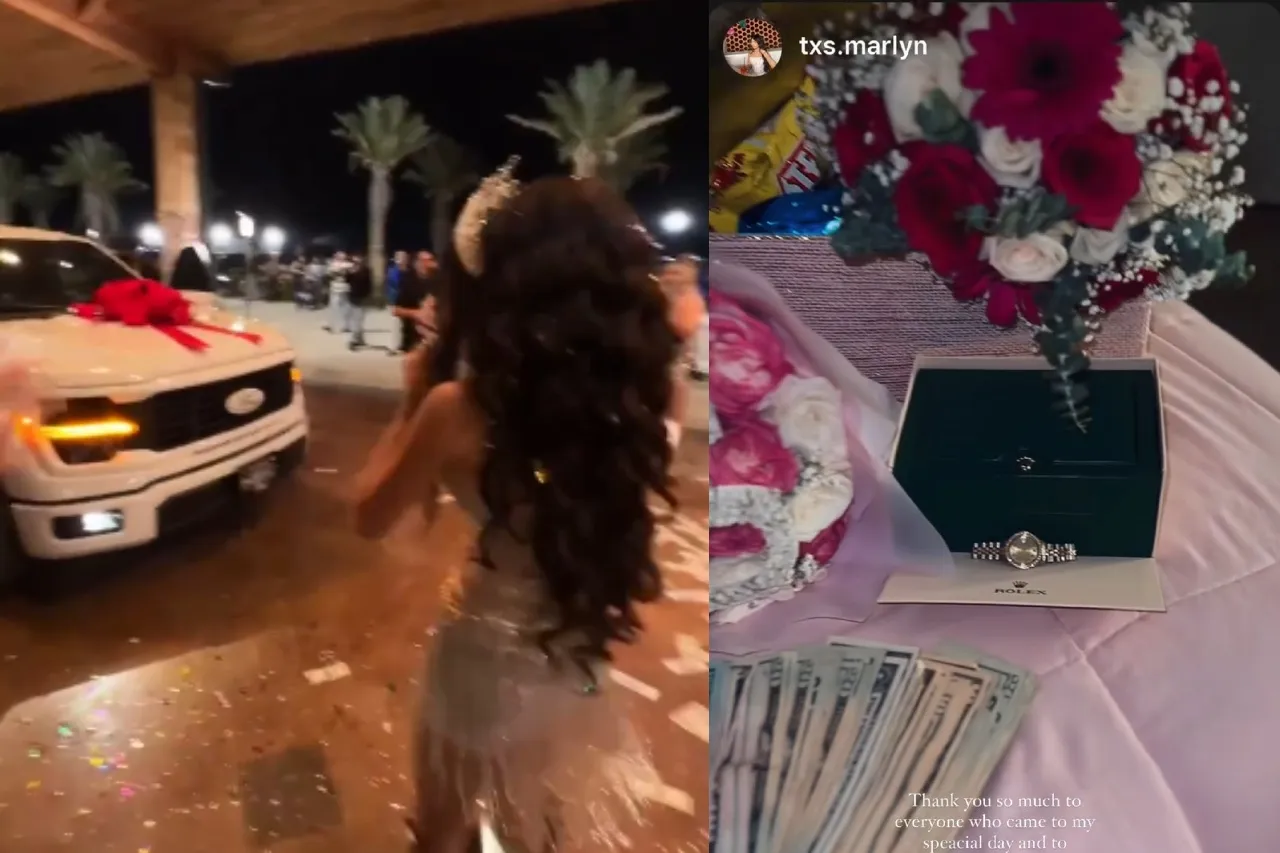 'Los regalos más caros'; quinceañera recibe camioneta y Rolex en su fiesta