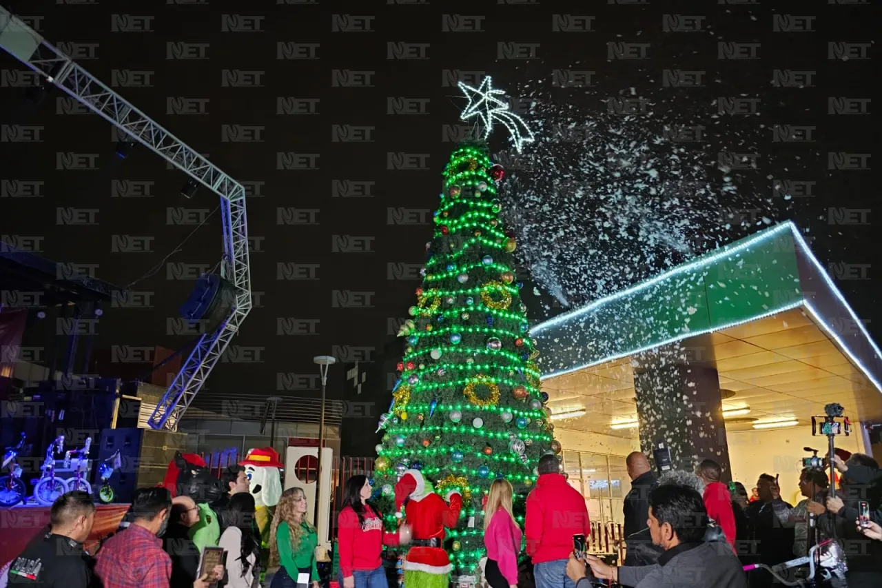 Encienden árbol de Navidad de Protección Civil