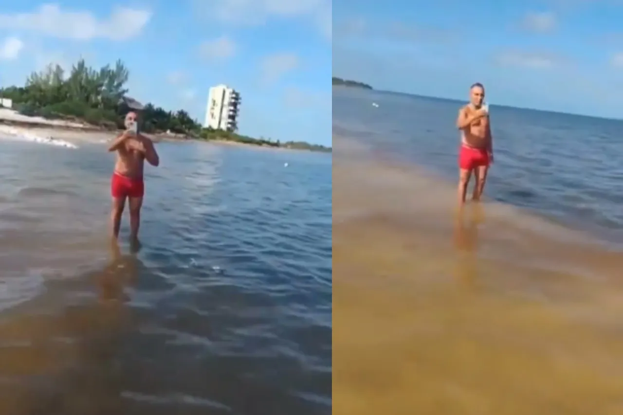 'Es mi mar'; turista italiano corre a pescador mexicano de la playa