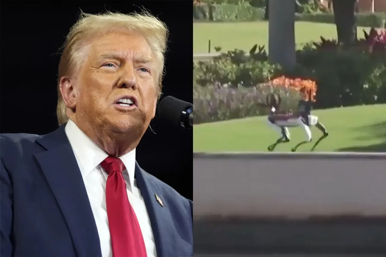 Video: Perro robótico custodia la casa de Donald Trump