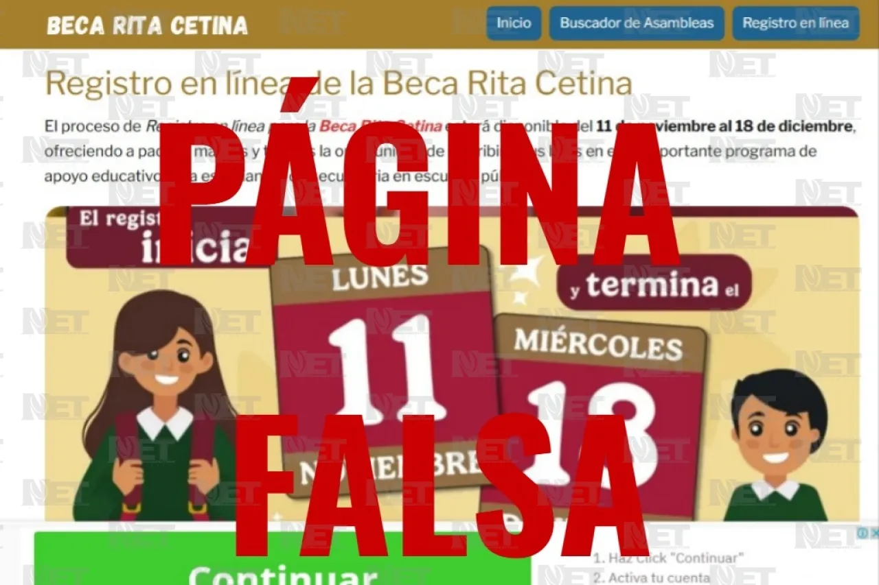 Advierten por página falsa para registro de la beca Rita Cetina