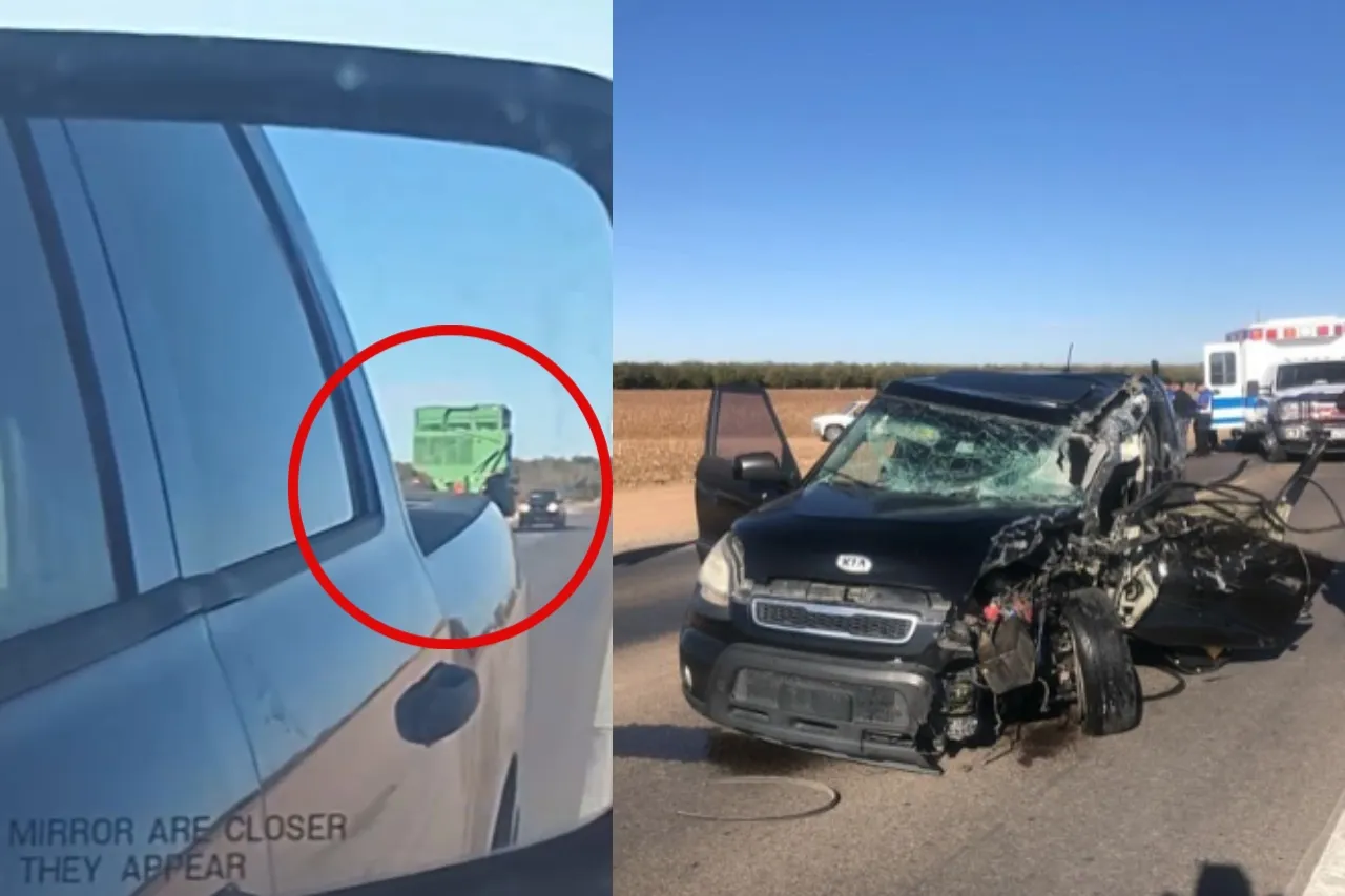 Captan choque de frente entre camioneta y vehículo agrícola en la North Loop