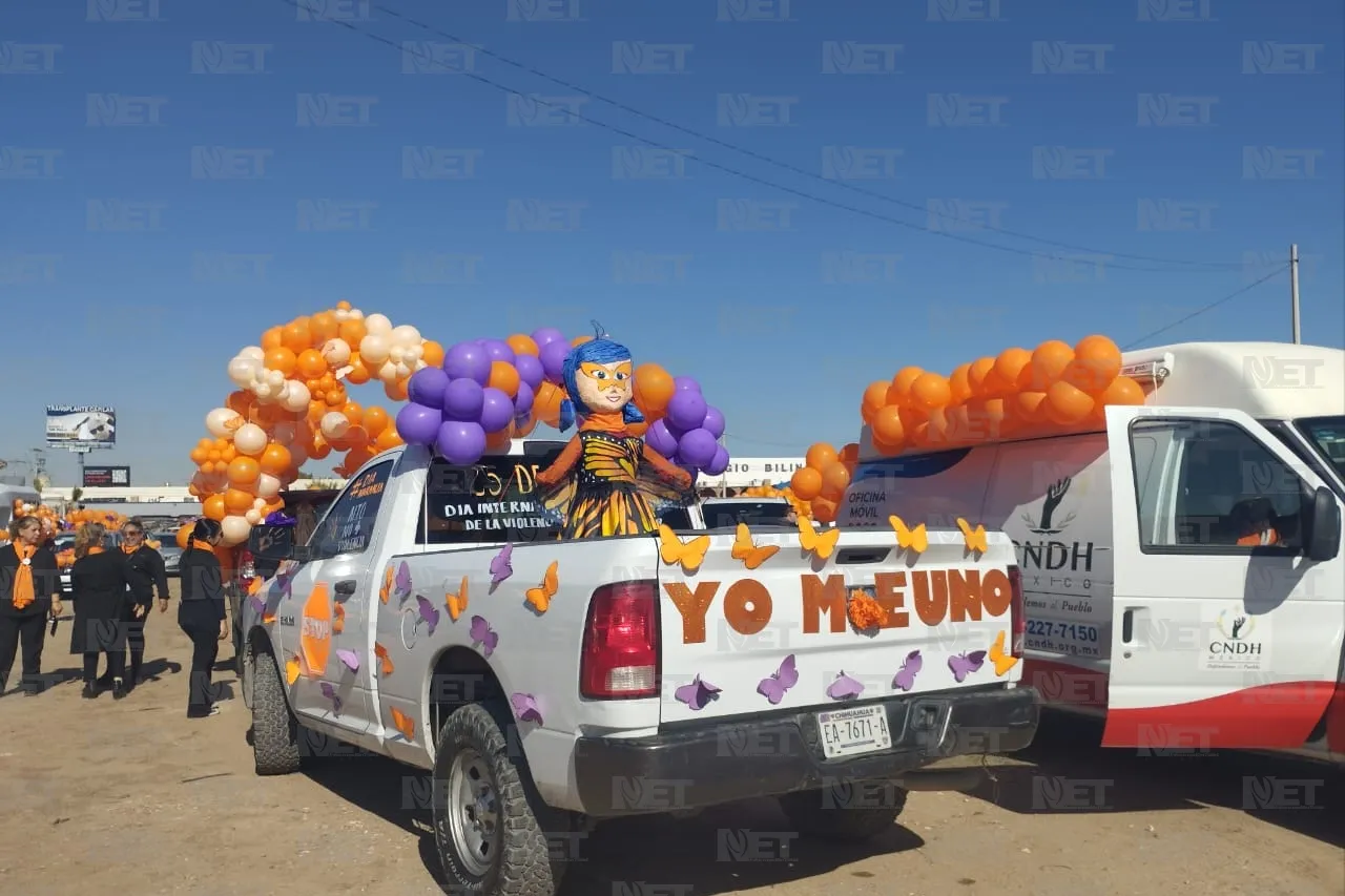 Juárez se pinta de naranja para la Eliminación de las Violencias contra Mujeres