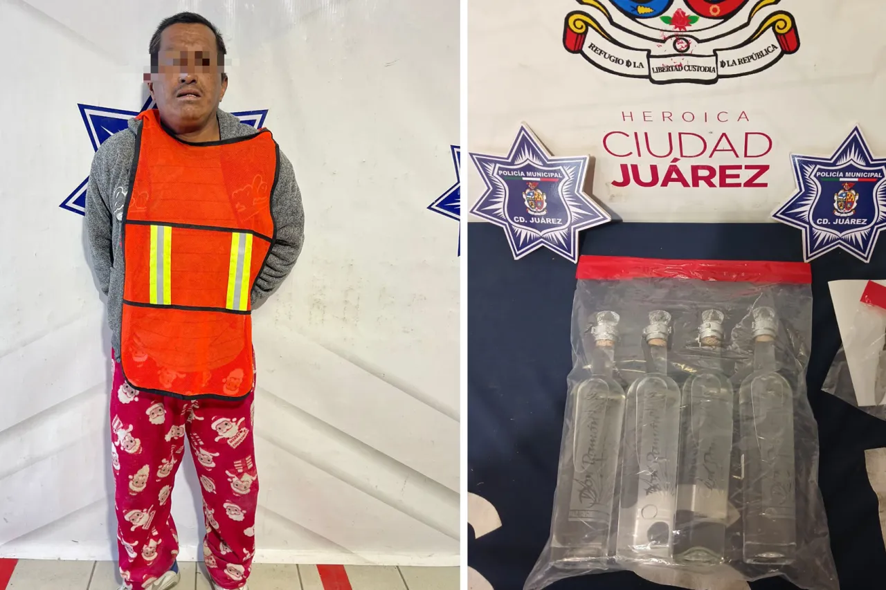 Amaga con cuchillo a empleados de tienda y roba botellas de tequila