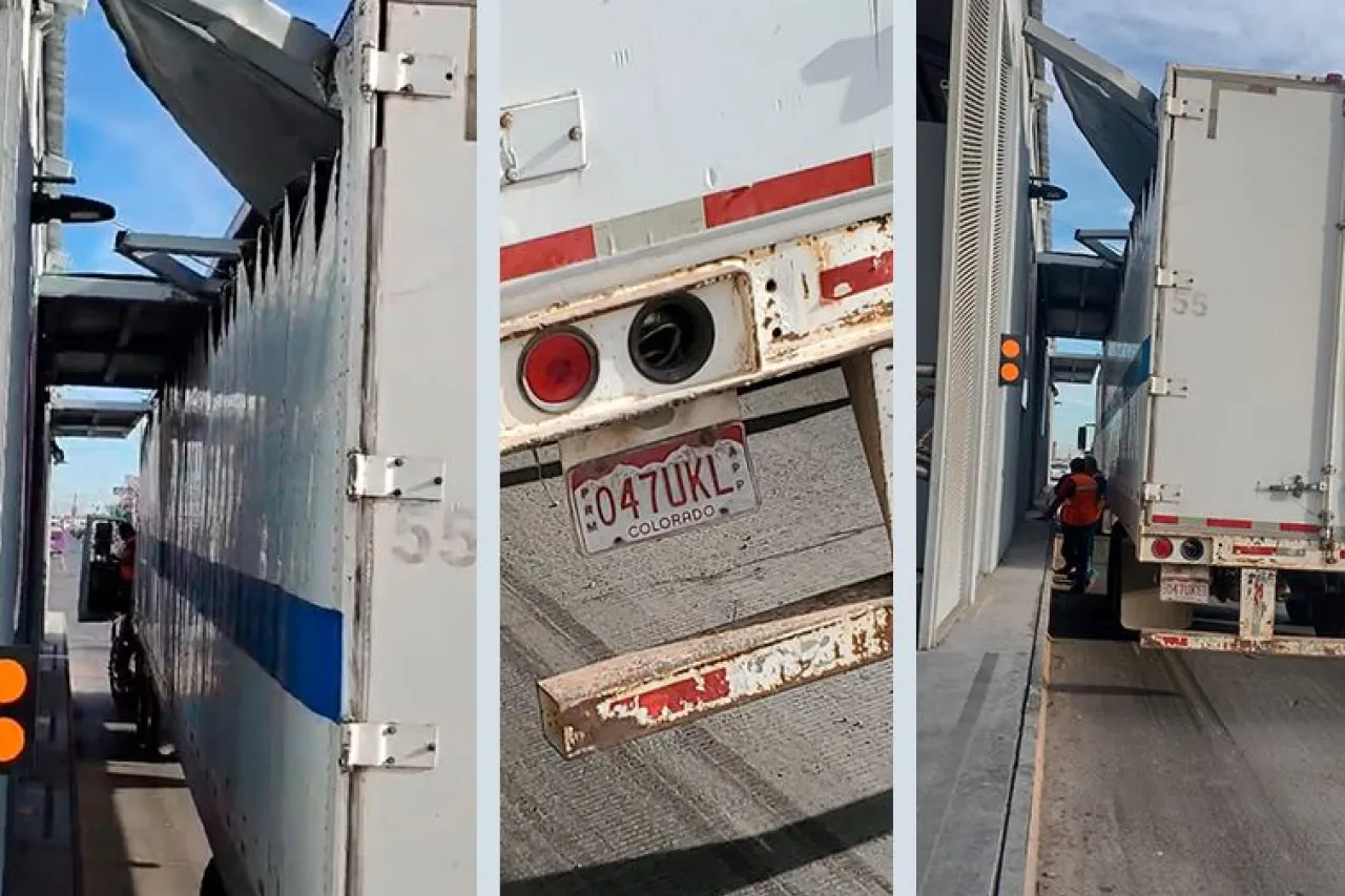 Tráiler invade carril confinado y daña estación del Juárez Bus