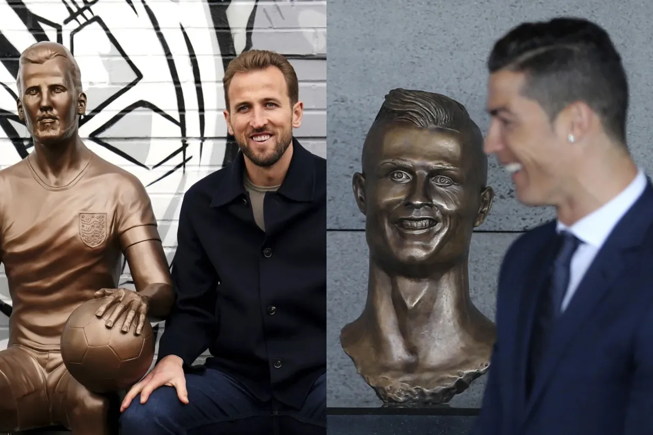 Las estatuas de estrellas como Kane y Ronaldo no siempre dan resultados