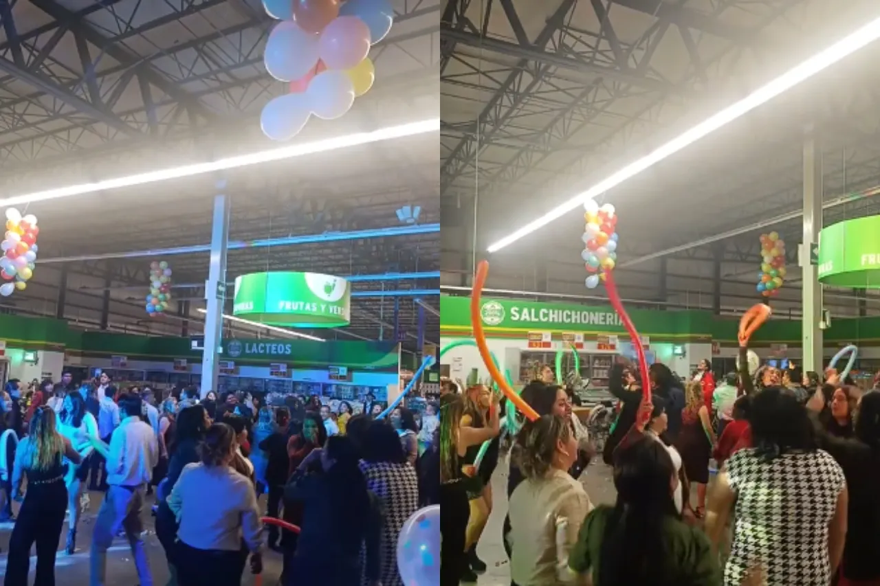 'Gatísimo'; empleados de Aurrerá celebran el Thanksgiving dentro de la tienda