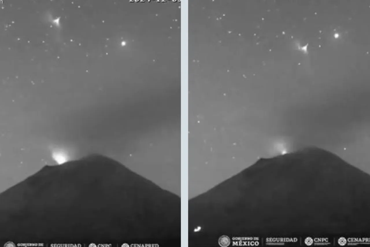 Captan objeto triangular sobre el Popocatépetl