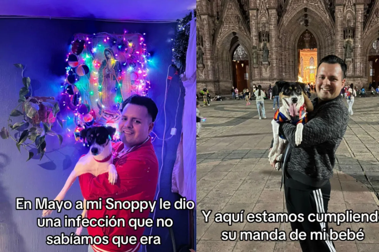 'Ahora se llama Lupito'; lleva a su perrihijo a Basílica para cumplir con manda