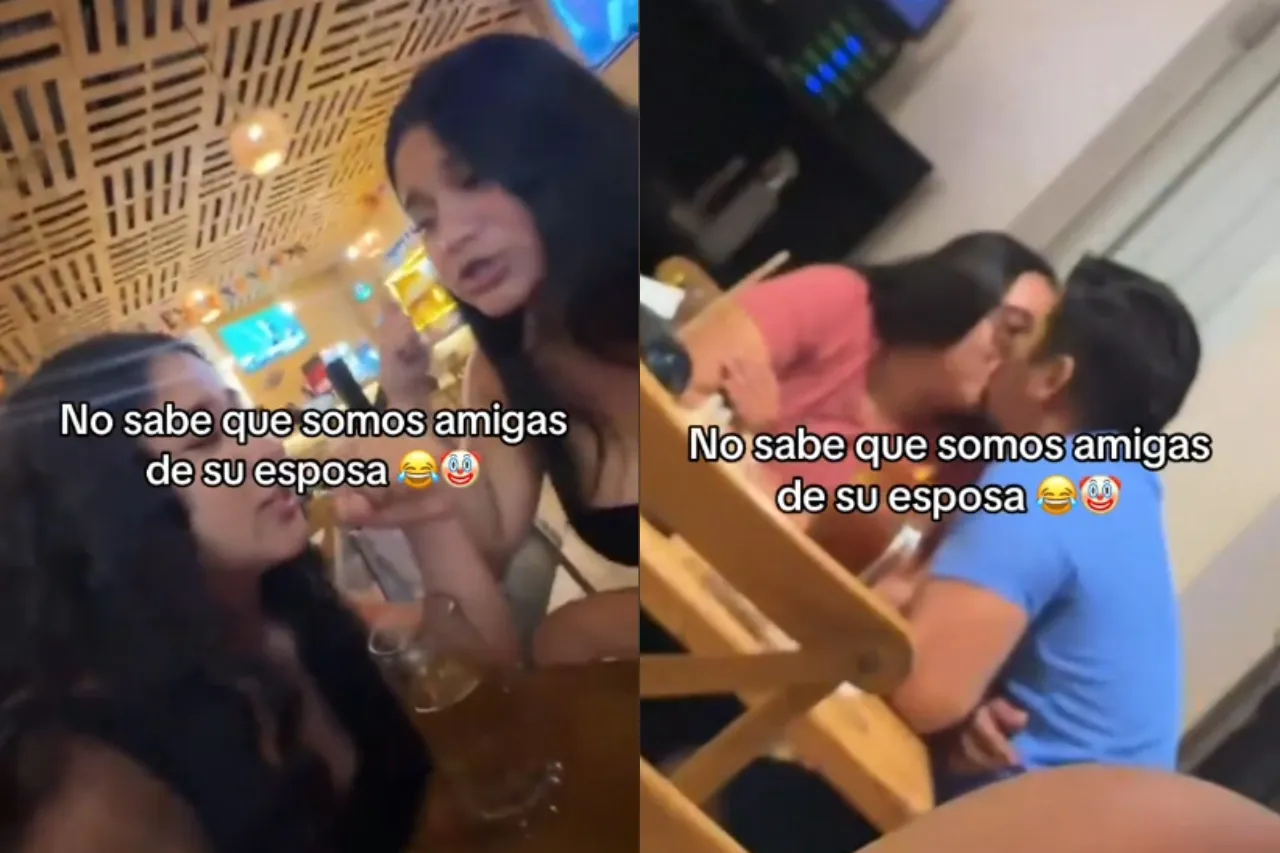 Jóvenes descubren infidelidad del esposo de su amiga en un bar