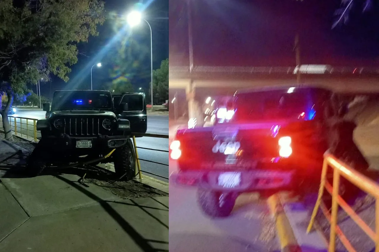 Impacta Jeep contra barandal y banqueta en la Heroico y se da a la fuga