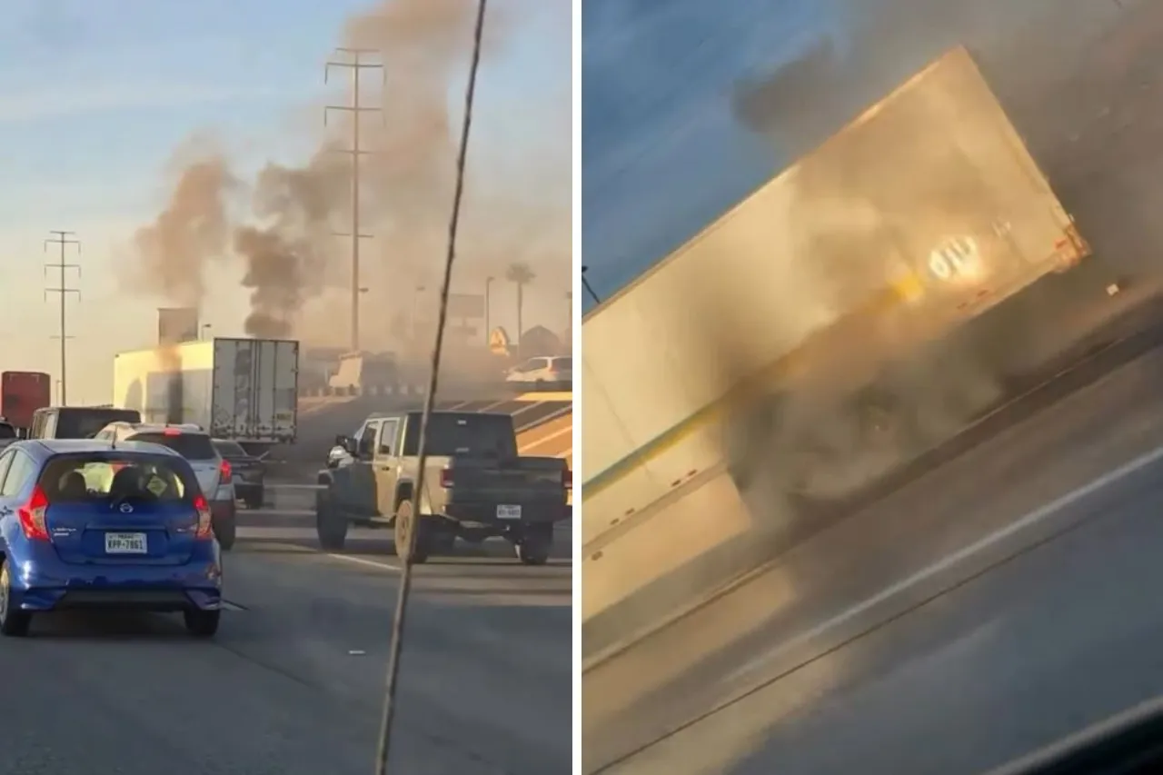 Video: Arde tráiler en la I-10 en El Paso