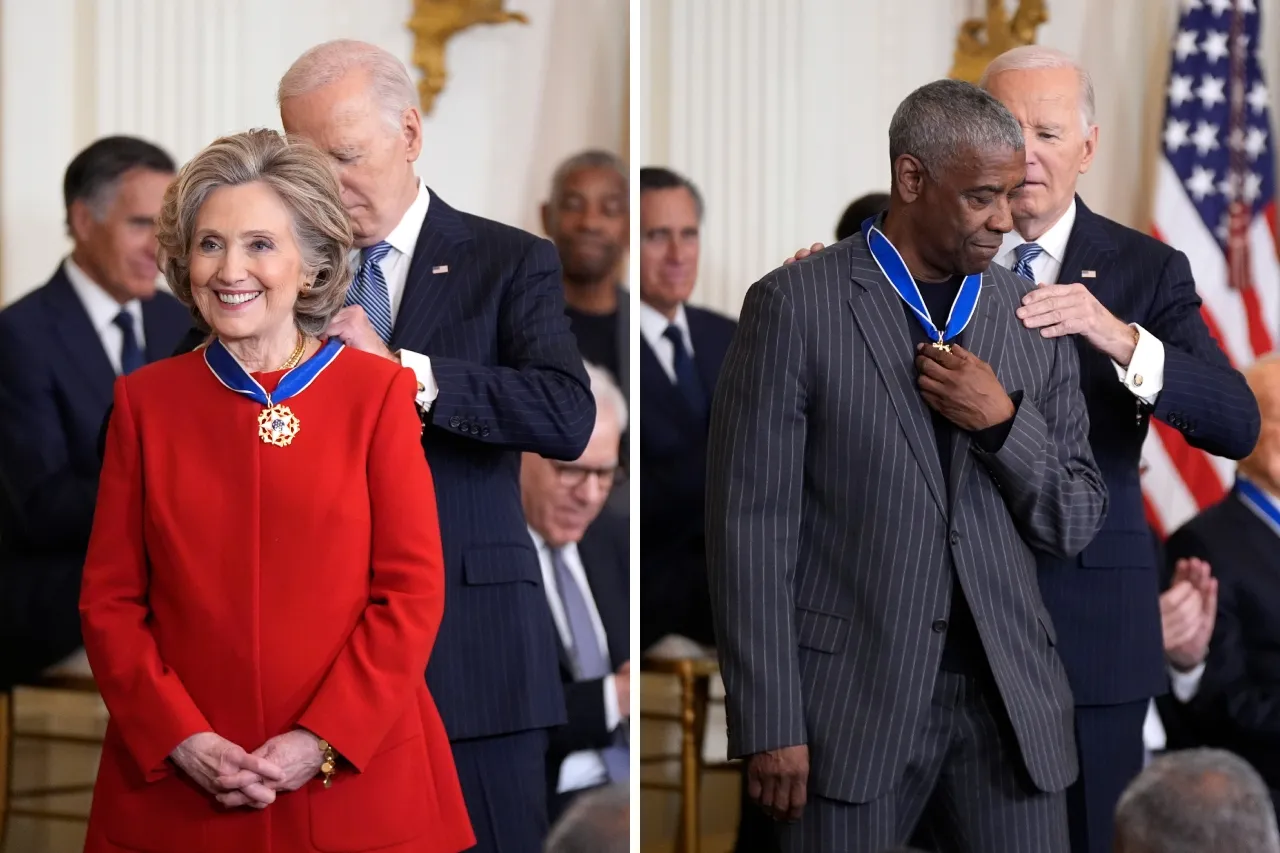 Hillary Clinton y Denzel Washington reciben la máxima condecoración civil de UU