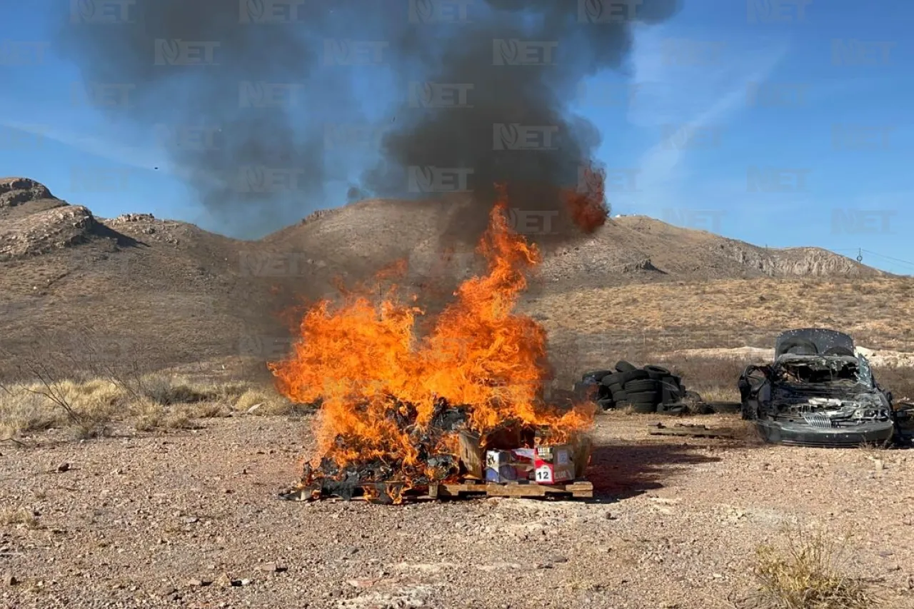 Queman 60 mil dosis de metanfetamina y otras drogas en Chihuahua