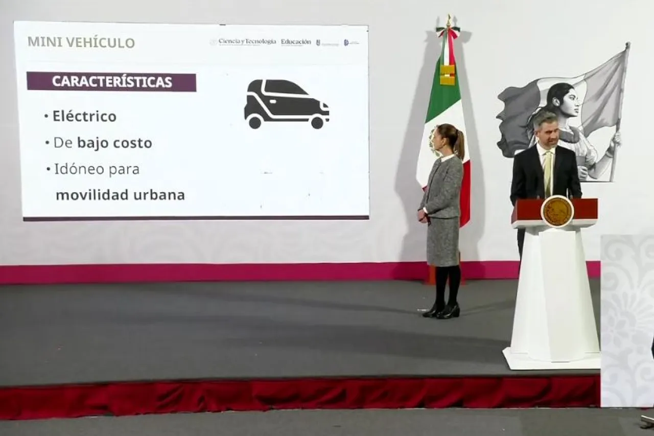 Presentan minivehículo mexicano Olina