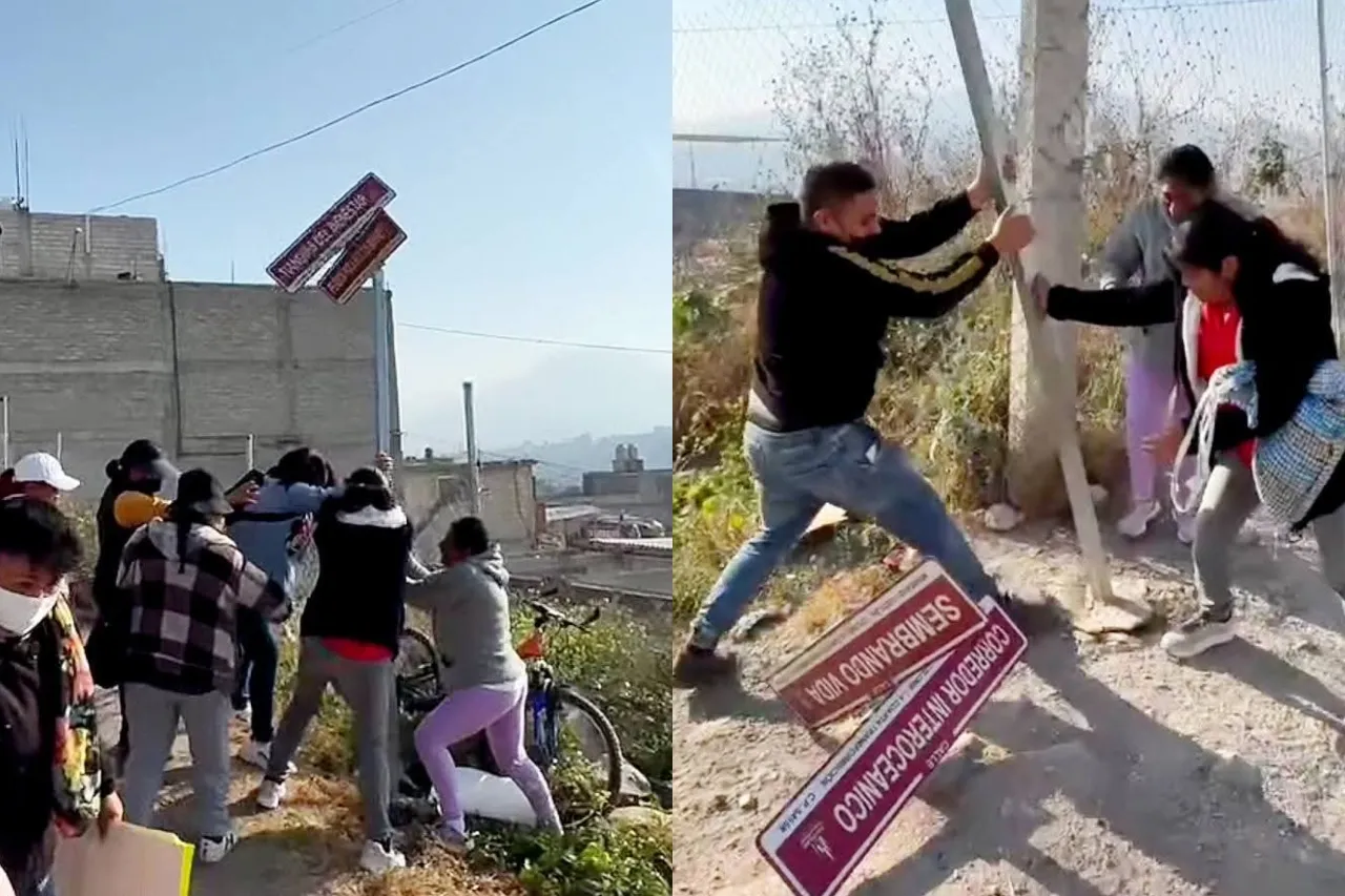 Protestan vecinos por nuevos nombres de calles; una se llamaba 'Me Canso Ganzo'