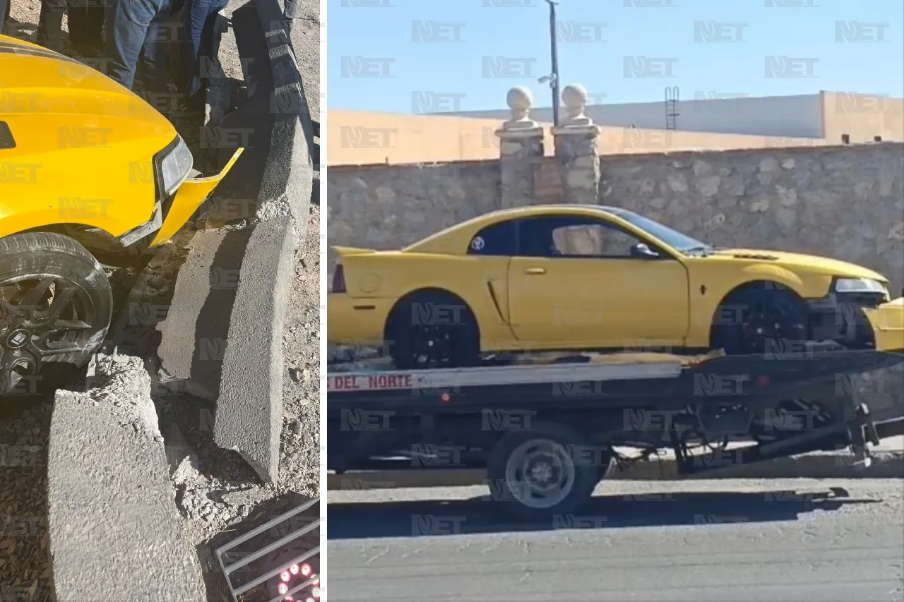 Choca su Mustang contra camioneta que conducía un adulto mayor