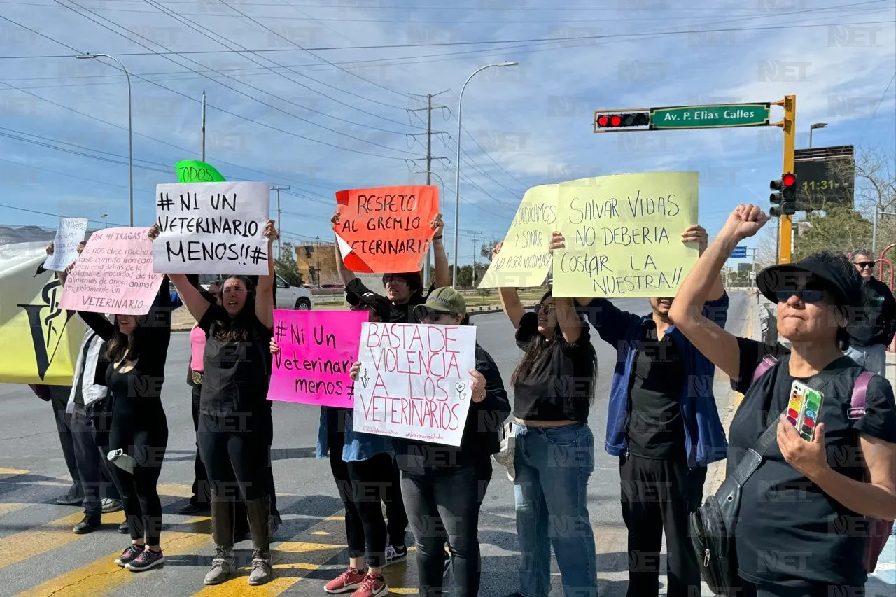 Médicos veterinarios de Juárez se manifiestan por violencia contra el gremio