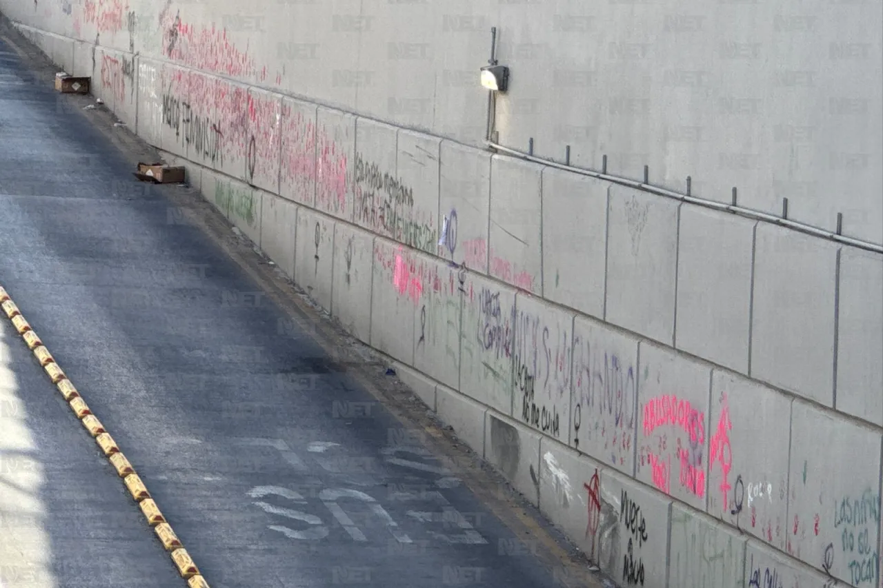 Así quedaron los grafitis en el túnel de la 16 tras la marcha del 8M
