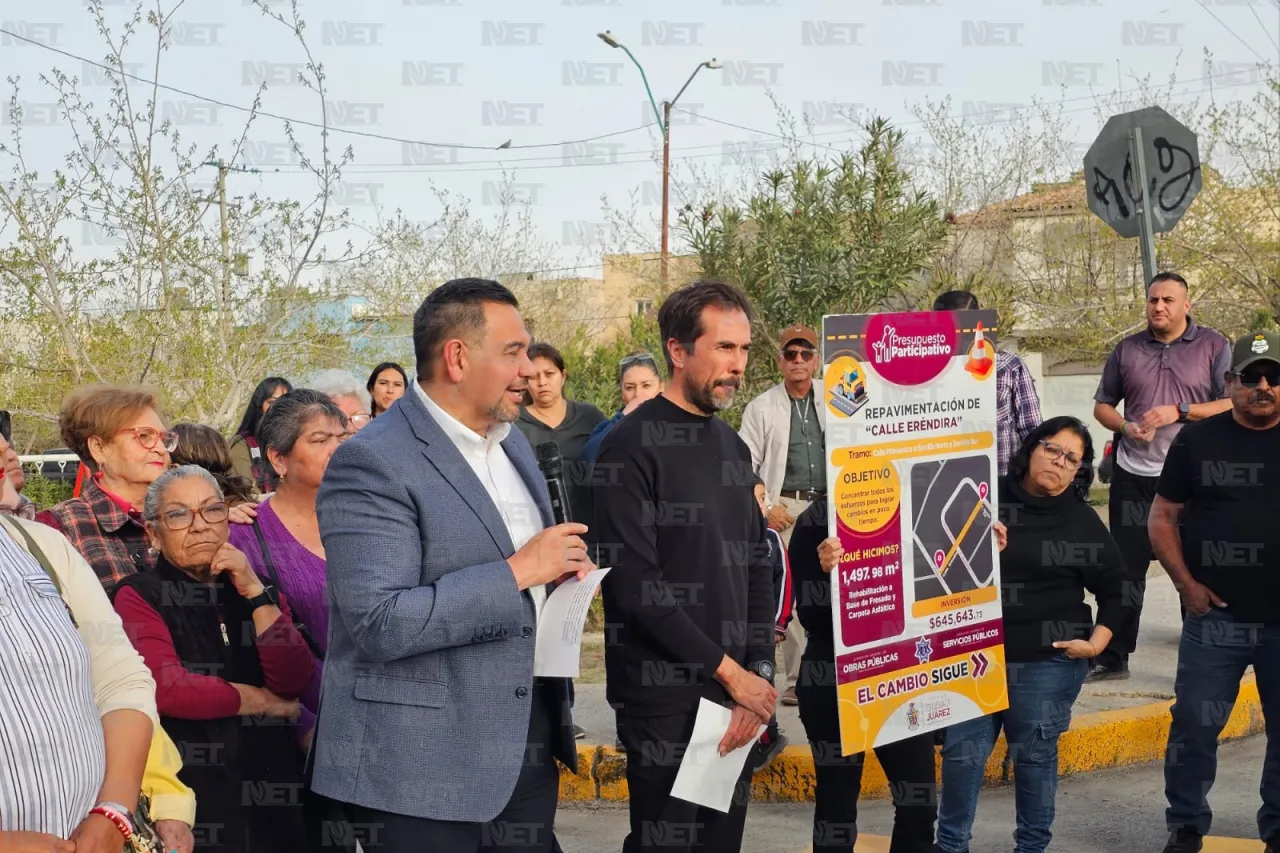 Repavimentan calle Eréndira con recursos del Presupuesto Participativo