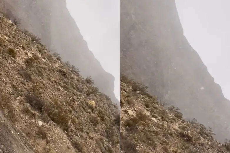 Cae nieve en las Montañas Franklin de El Paso