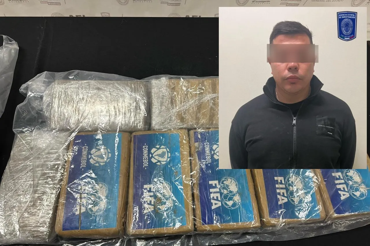 Cae con casi 10 kilos de droga etiquetada como Conmebol FIFA