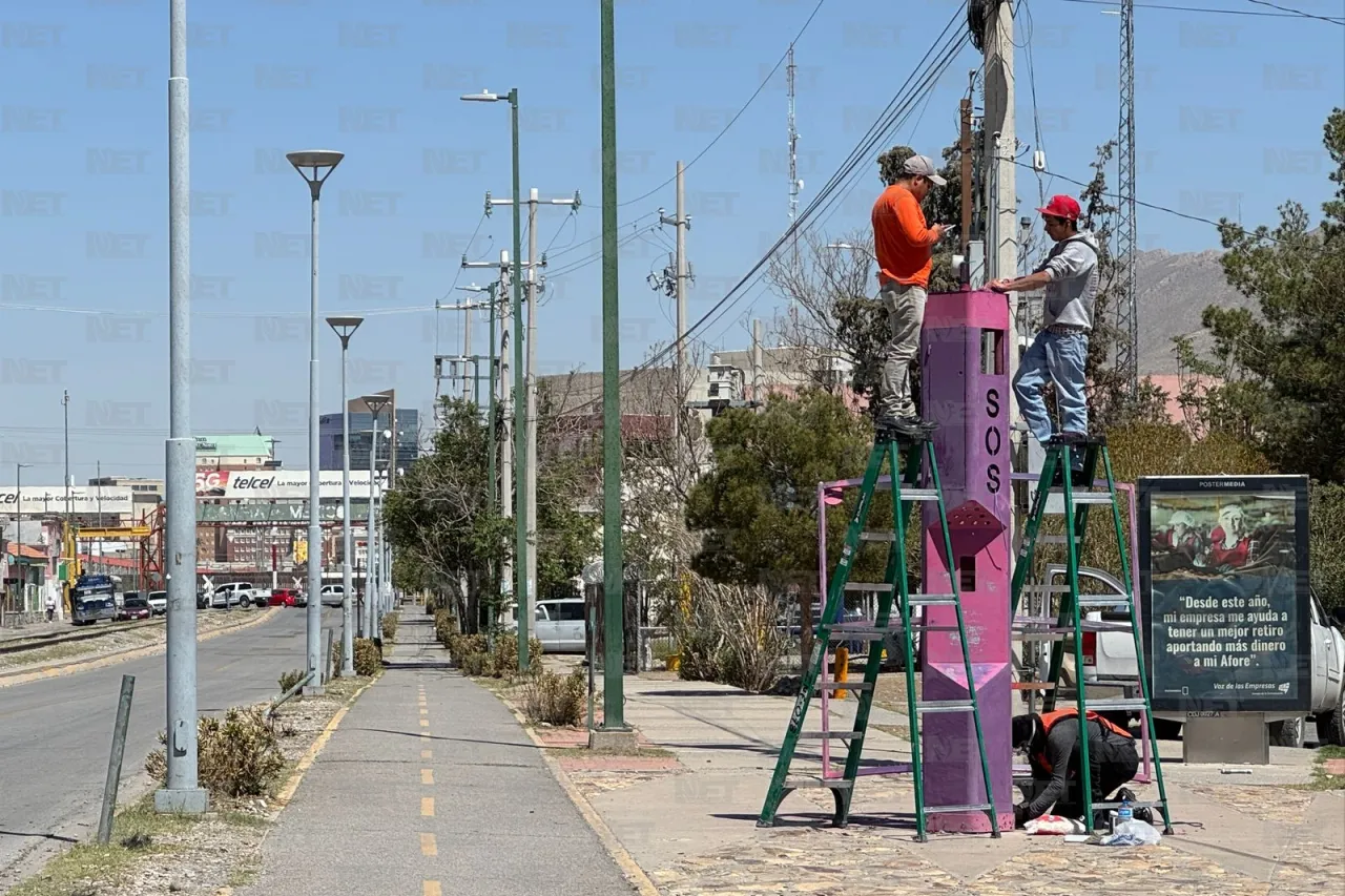Dan mantenimiento a botones de pánico del Corredor Seguro para Mujeres
