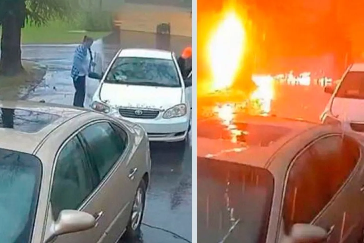 Video: Rayo cae cerca de una pareja durante tormenta eléctrica