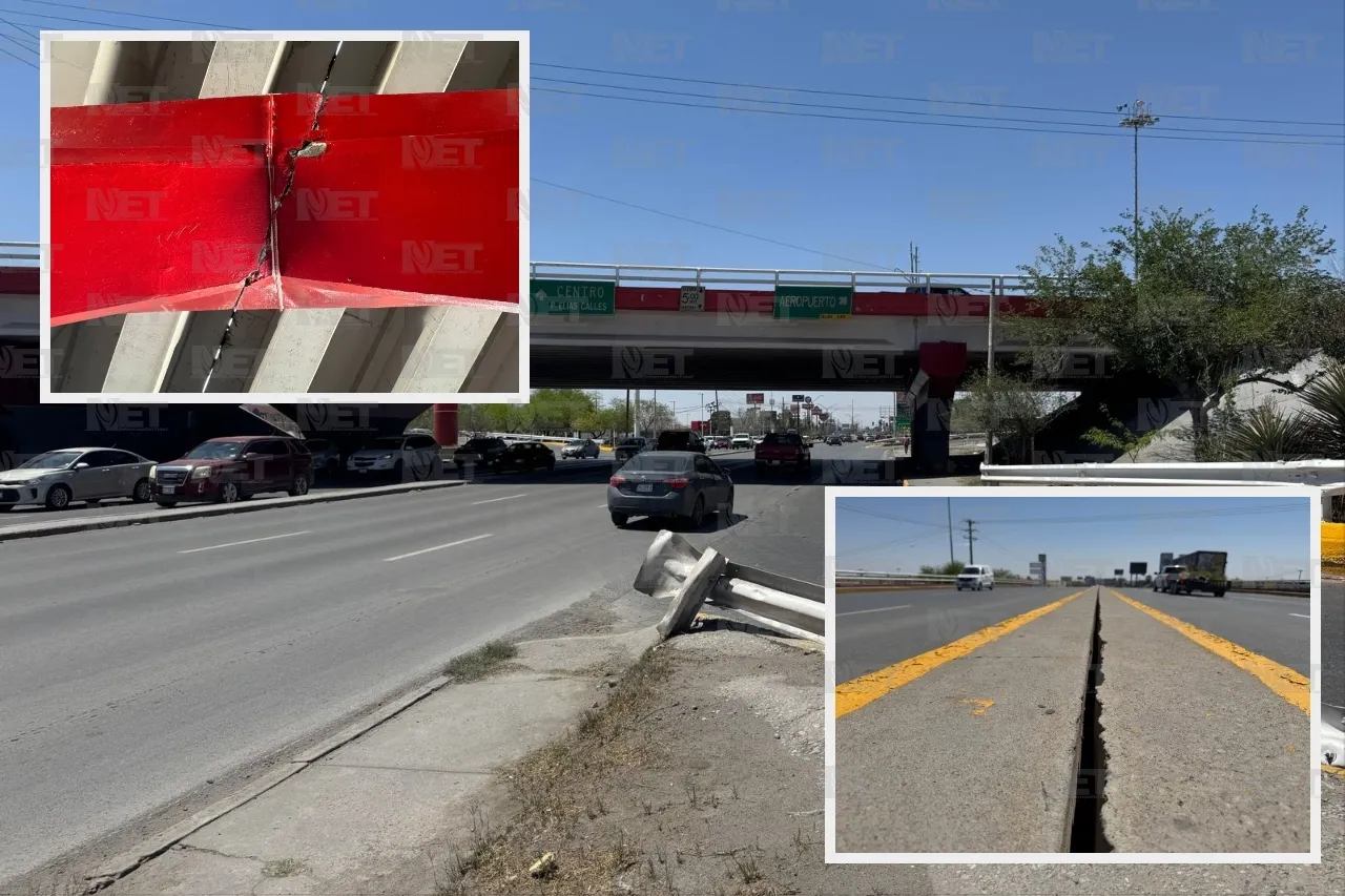 Revisa Protección Civil estado del puente del Trébol por cuarteaduras