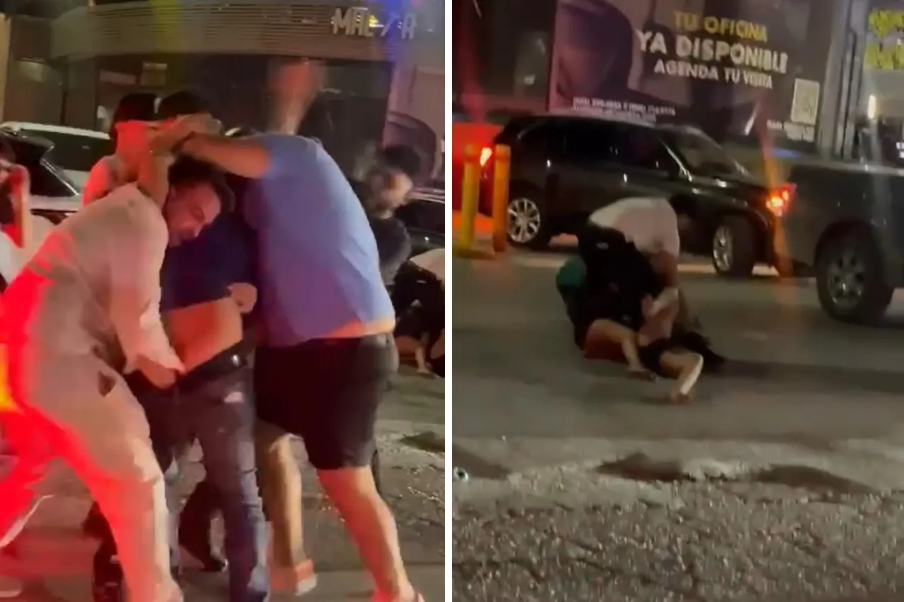 Video: Hombres y mujeres arman pelea afuera de plaza Portales