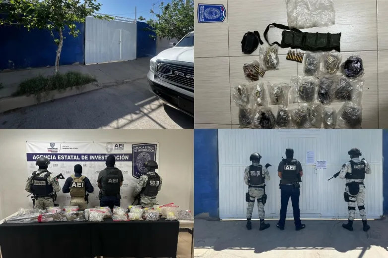 Aseguran cartuchos útiles, rifle y equipo táctico en cateo la Fidel Ávila