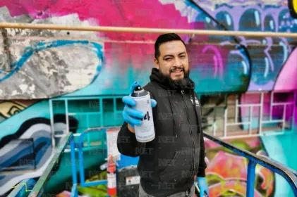 Pintó 'Spaik' su última obra en Ciudad Juárez