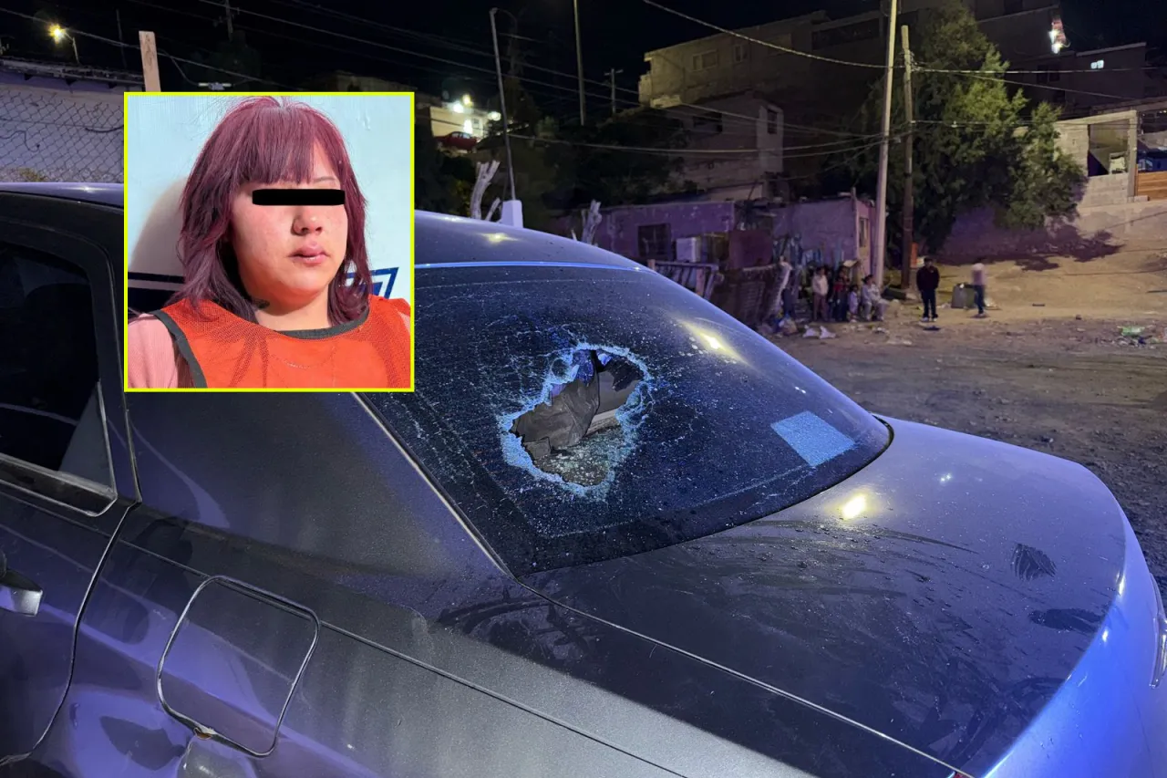 Detienen a mujer por quebrar vidrio del auto de su vecino