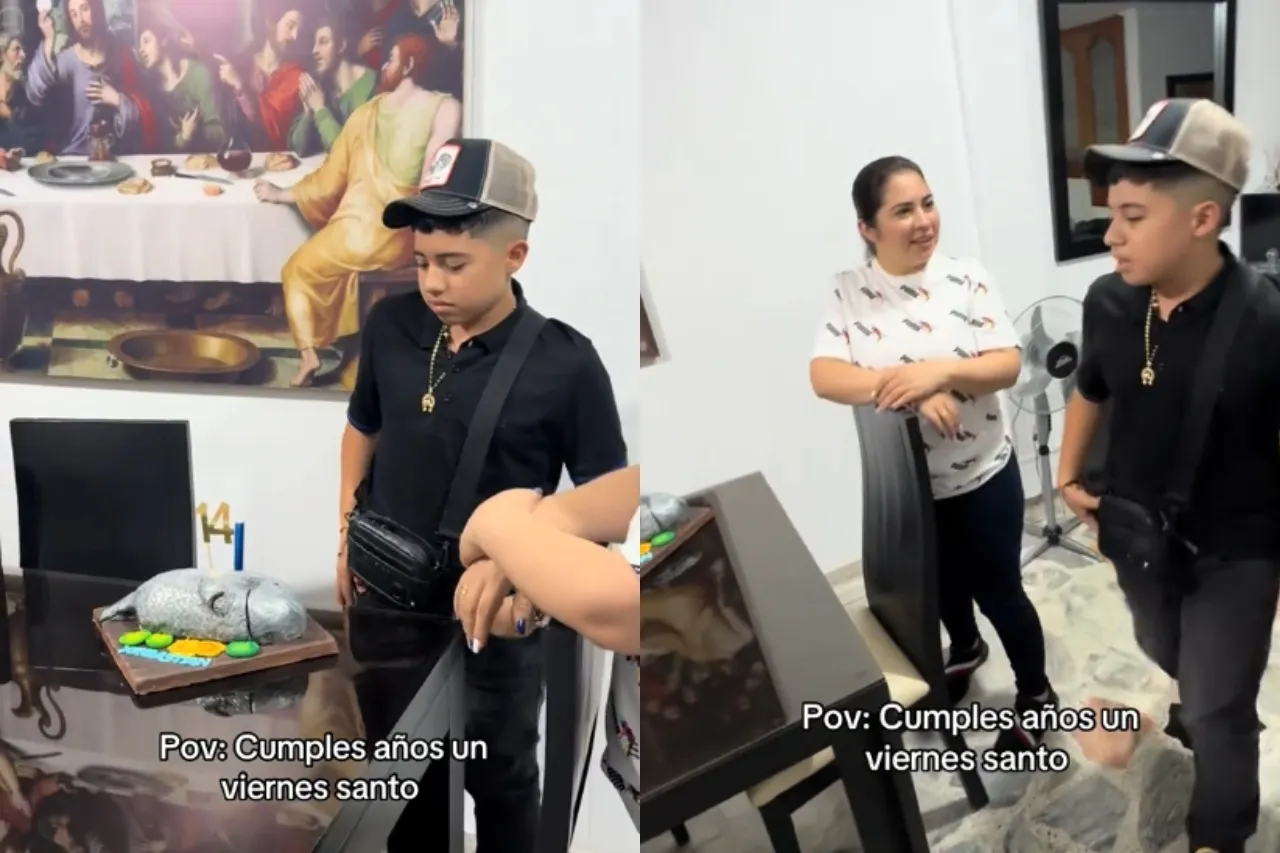 Joven cumple años en Viernes Santo y le hacen pastel de pescado
