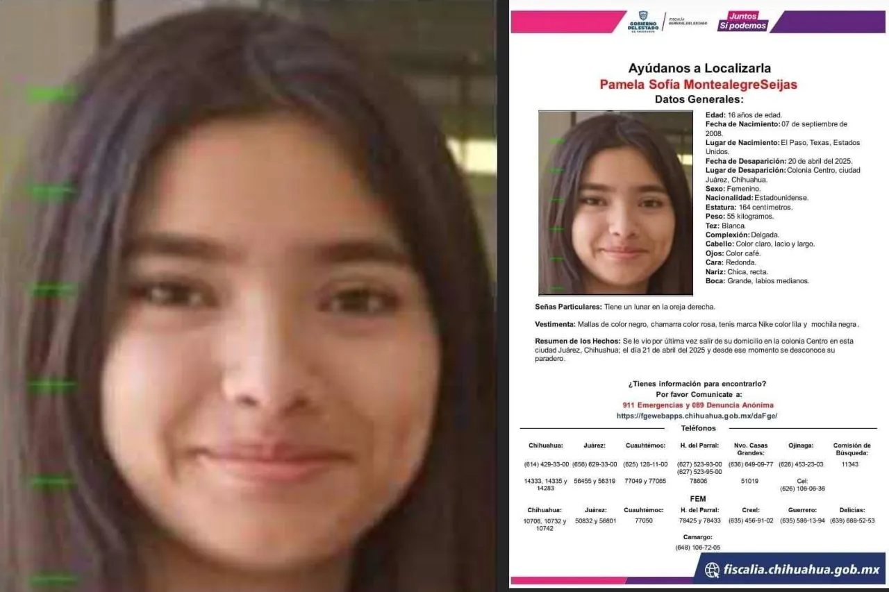 Desaparece Pamela Sofía, de 16 años, en el Centro de Juárez