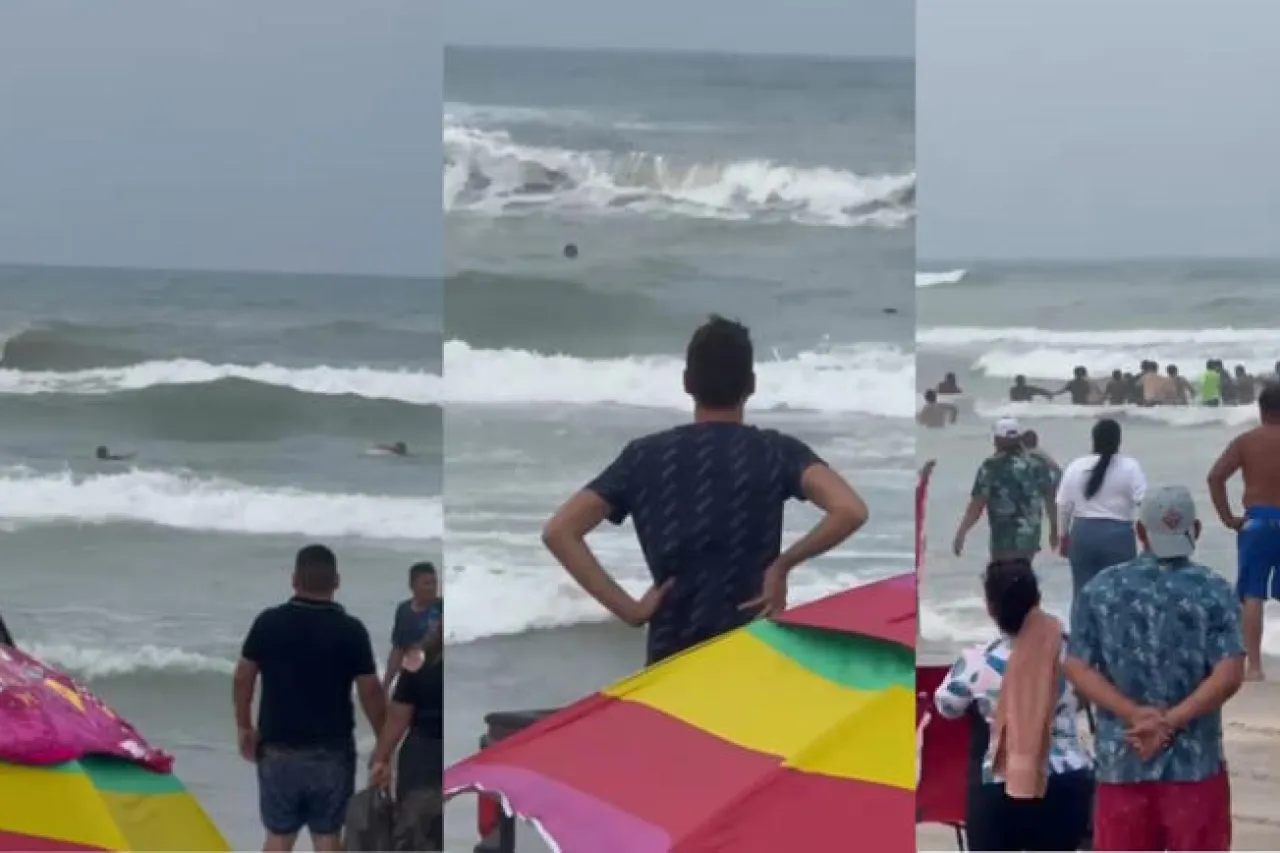 Video: Rescatan a joven antes de que se ahogara en playa de Tamaulipas