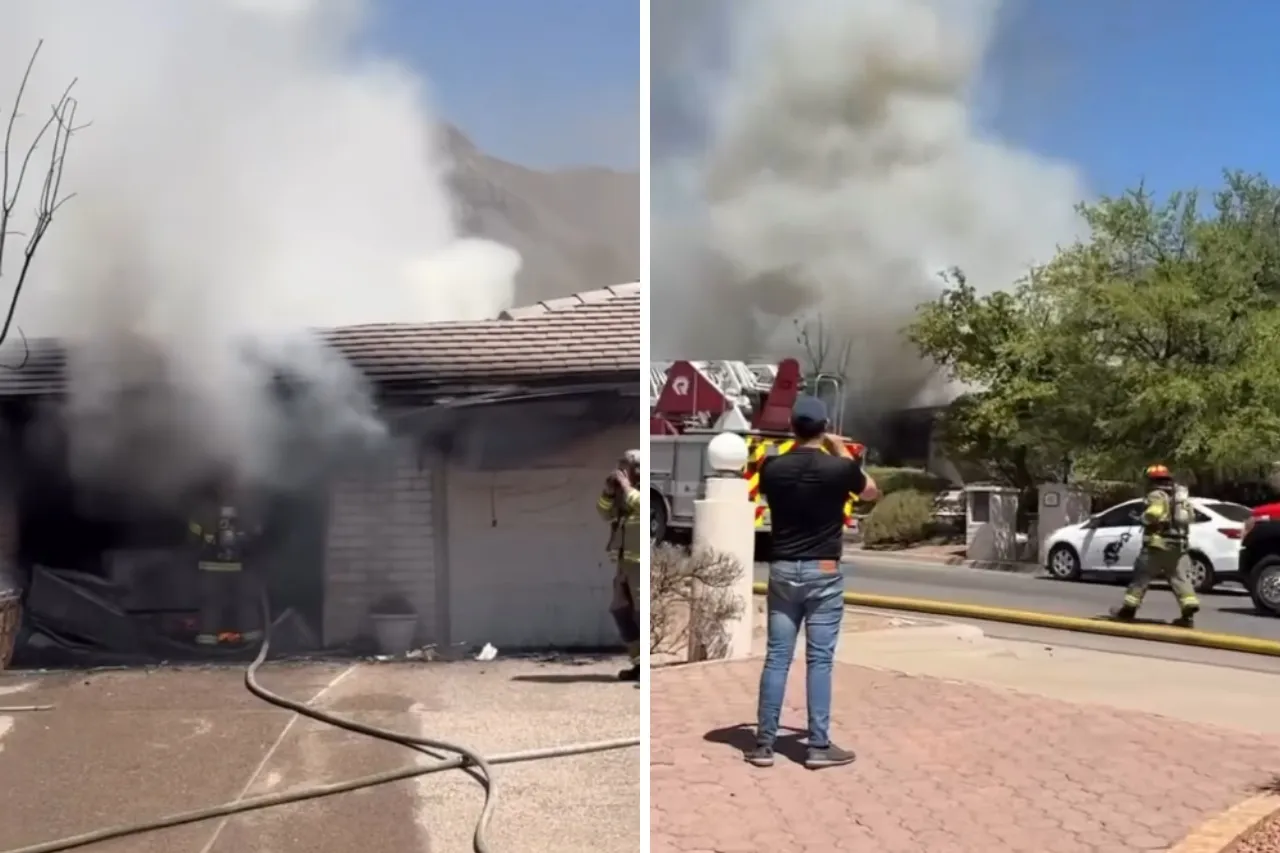 Video: Se incendia camioneta dentro de garaje en El Paso