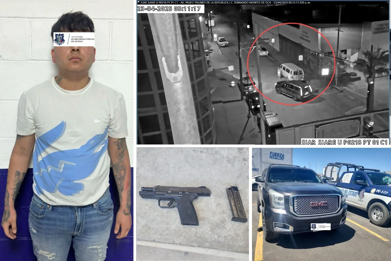 Presentan a hombre detenido por persecución que derivó en muerte de policía