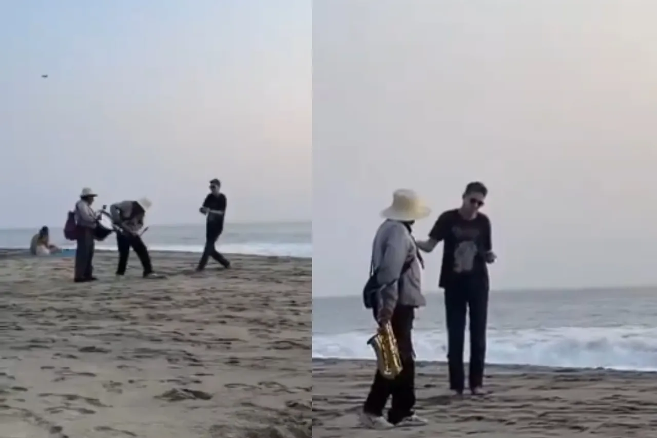 Extranjero corre a músicos mexicanos de la playa y les lanza arena