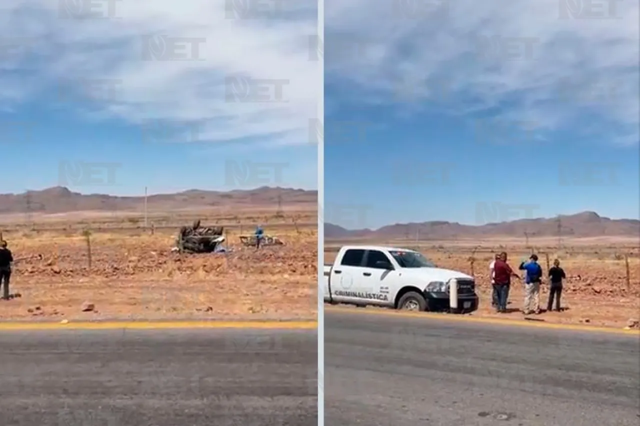 Fallecen dos tras volcadura en carretera Juárez a Chihuahua