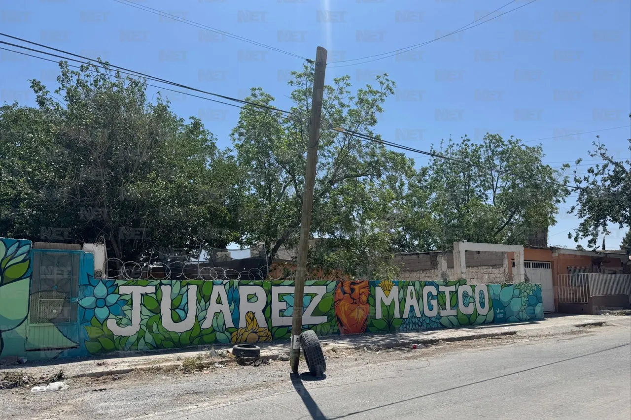 Juárez: Poste colgado tras choque pone en riesgo a vecinos