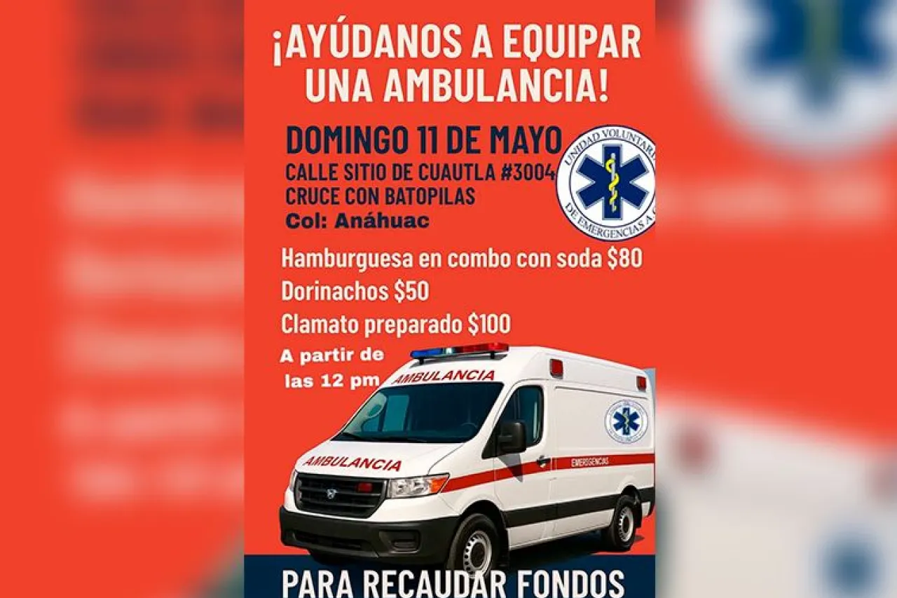 Invitan a hamburguesada para equipar ambulancia