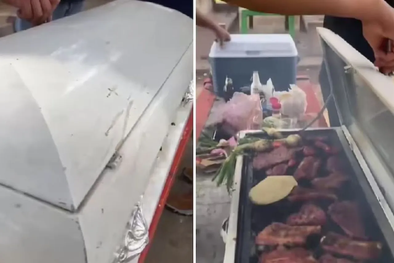 Video: Transforman ataúd en asador y causa revuelo en redes