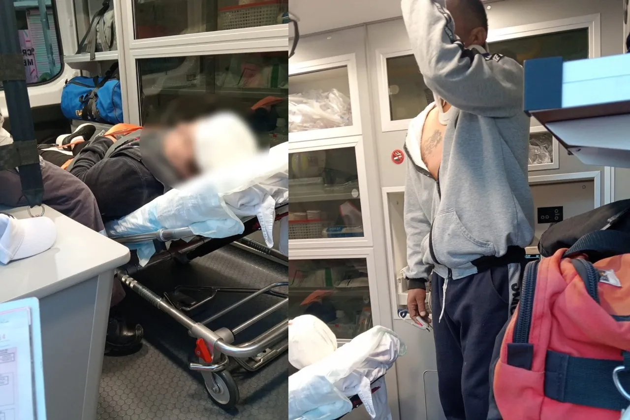 Ruta tira poste y cae sobre pareja que caminada por la zona